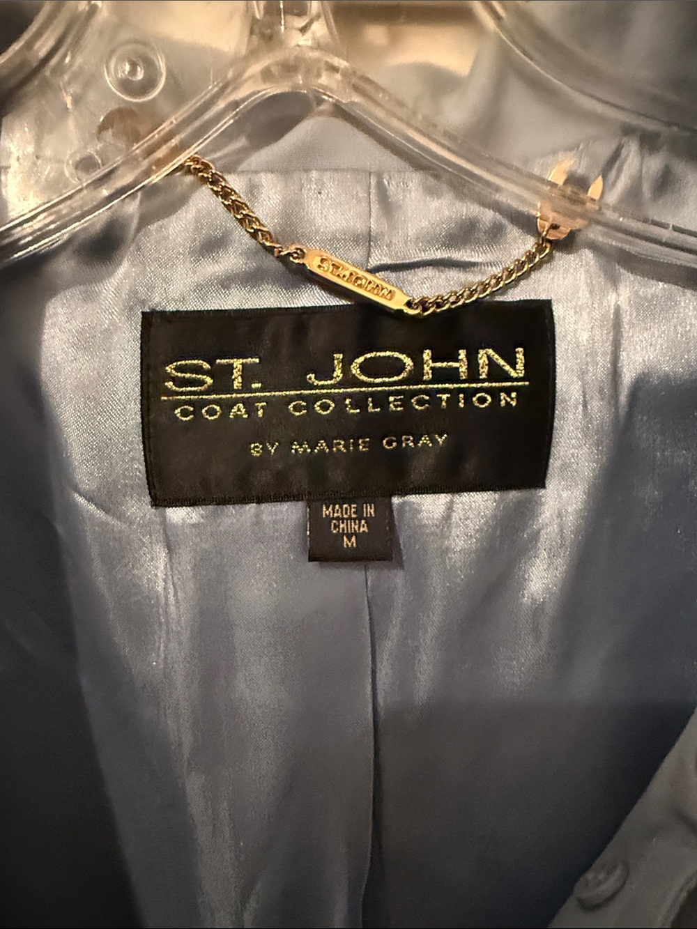 St. John Light Blue Pea Coat Medium
